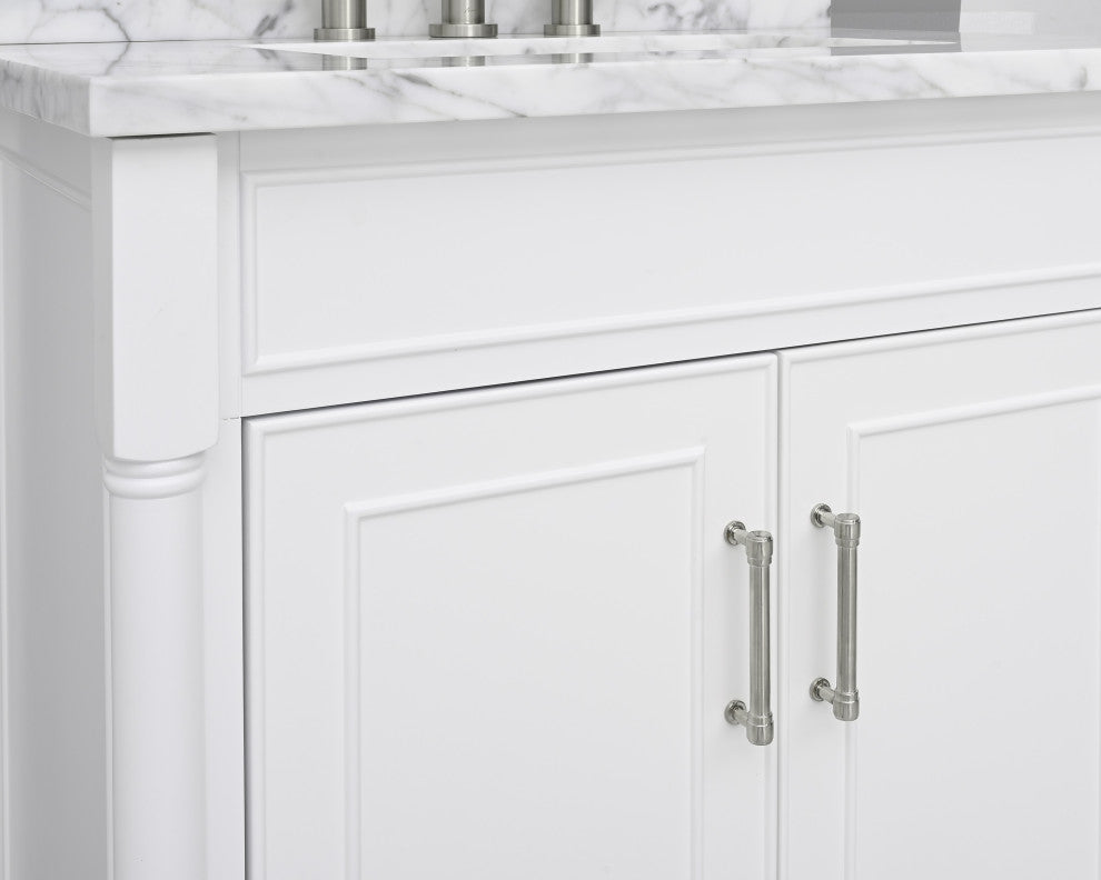 Avanity Bristol 30" Vanity Combo in White and Carrara White Marble Top