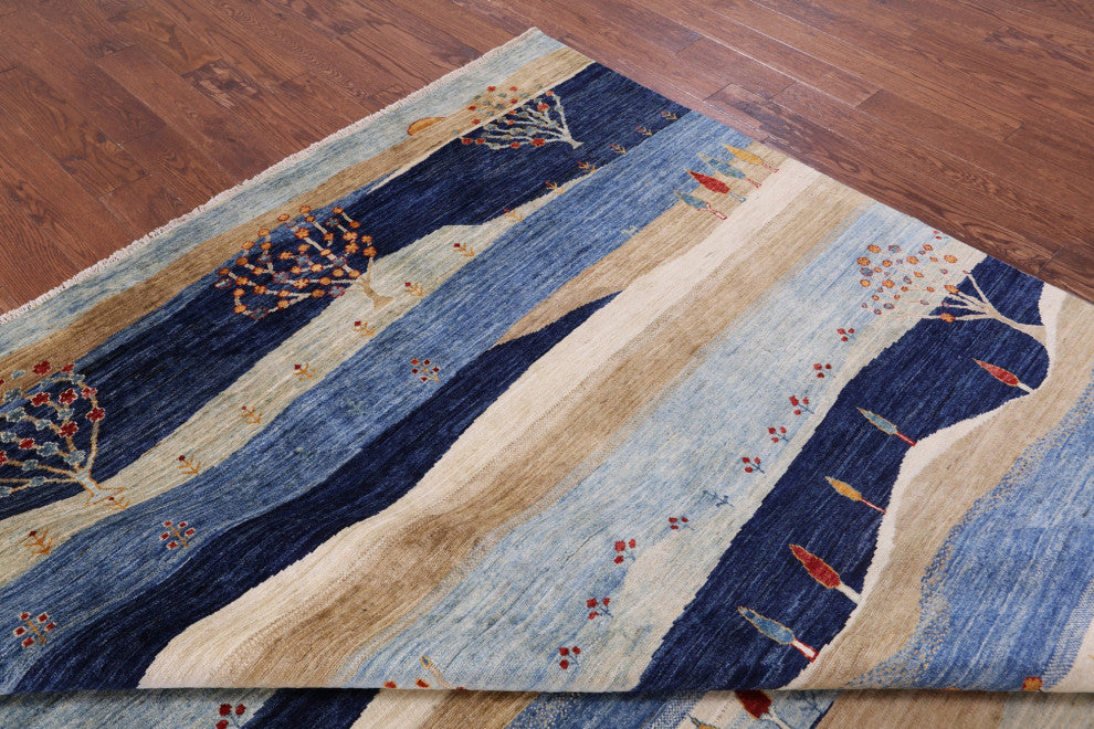 8' 2" X 9' 7" Handmade Persian Gabbeh Tribal Rug Q10589