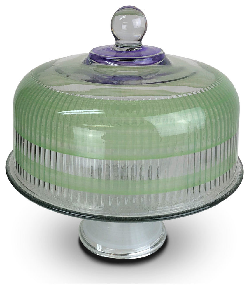 Retro Stripe Green Cake Dome