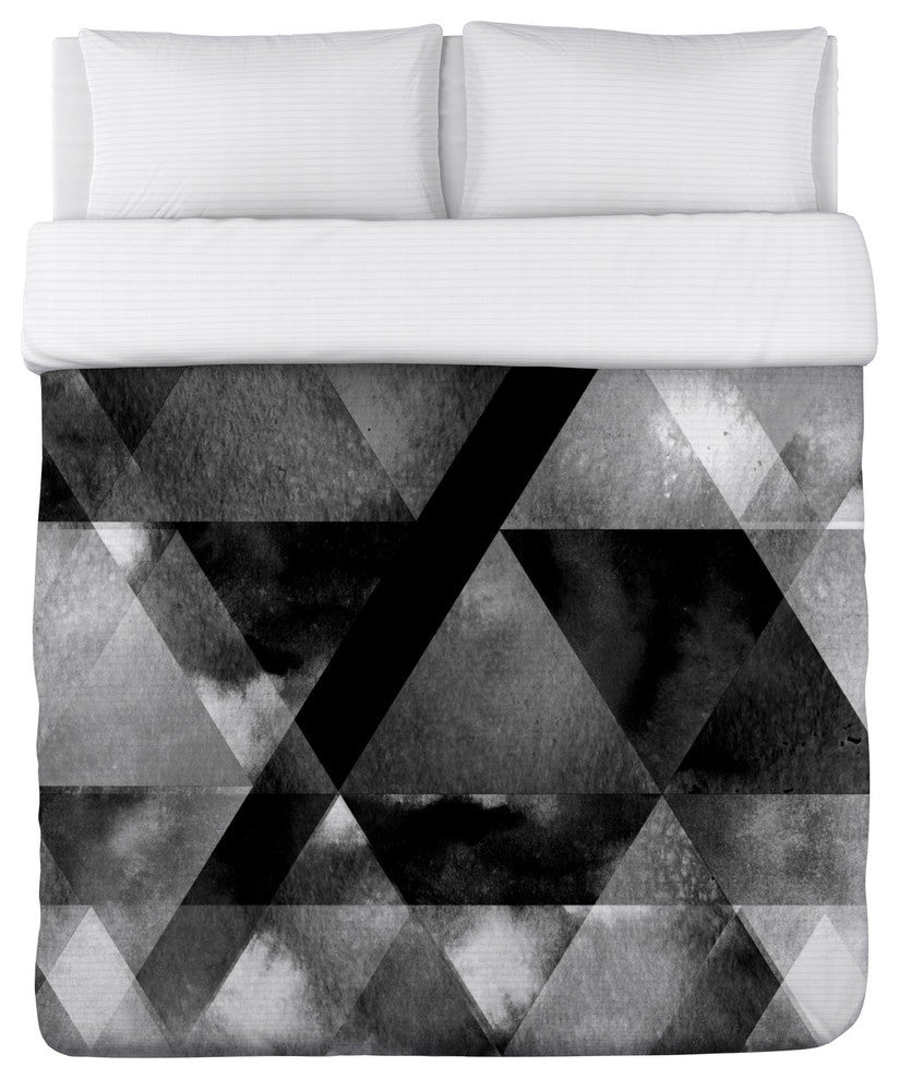 Dark And Stormy, Black Lightweight King Duvet Cover