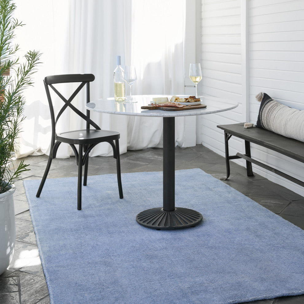 Jaipur Living Danan Indoor/ Outdoor Striped Light Blue/ Cream Area Rug 4'X6'