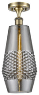 Innovations 516-1C-AB-G683-7-LED 1 Light Semi-Flush Mount, Antique Brass