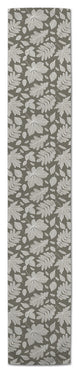 Gray Leaf Pattern Runner