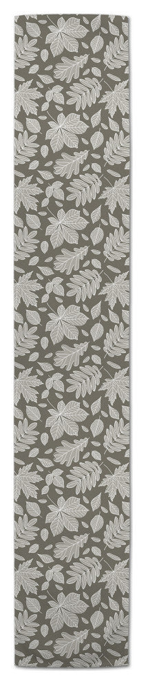 Gray Leaf Pattern Runner