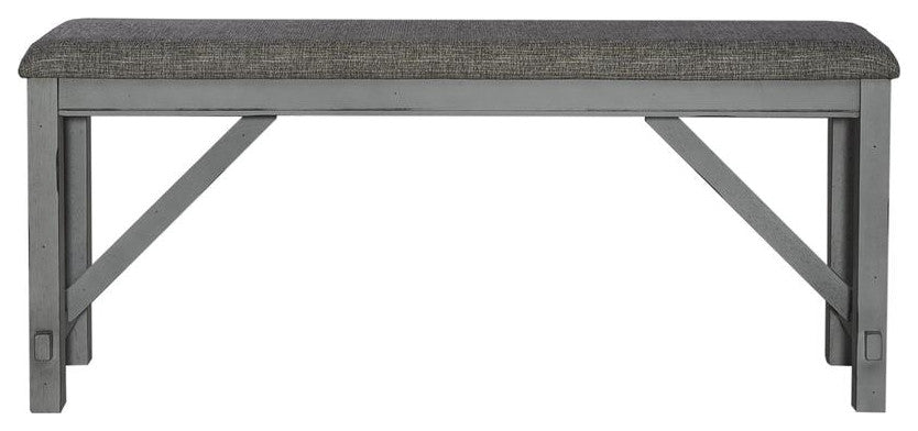 Counter Height Dining Bench Transitional Grey