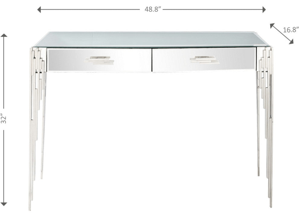 Rectangular Striped Falling Console Table