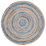 Safavieh Cape Cod Collection CAP209 Rug, Blue/Natural, 6' Round