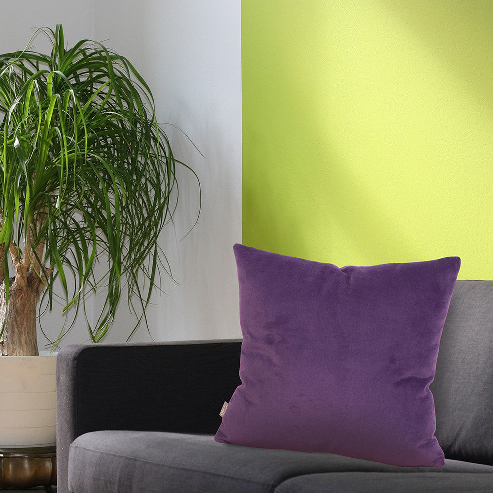 Bella 20"x20" Pillow, Eggplant, Polyester Insert