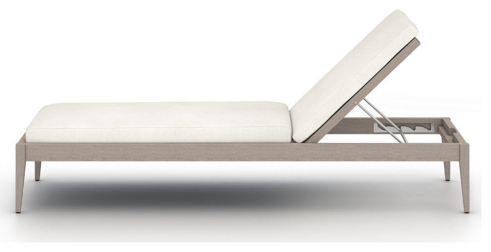 Sherwood Outdoor Chaise Lounge-Gry/Ivory