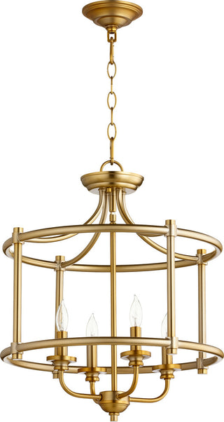 Quorum 2822-18-80 Four Light Dual Mount, Aged Brass Finish