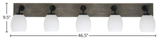 Oxbridge Bath Bar, Matte Black & Painted Distressed Metal, 5" White Linen
