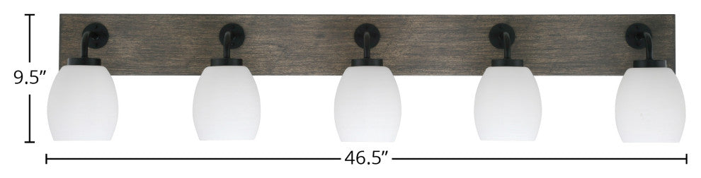Oxbridge Bath Bar, Matte Black & Painted Distressed Metal, 5" White Linen
