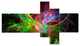 Multi Color Fractal Abstract Design, Abstract Canvas Print, 60"x32", 5 panels