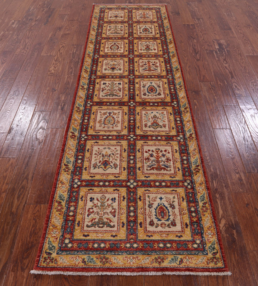 Runner Handmade Persian Garden Design Rug 2' 11" X 9' 8" Q10678