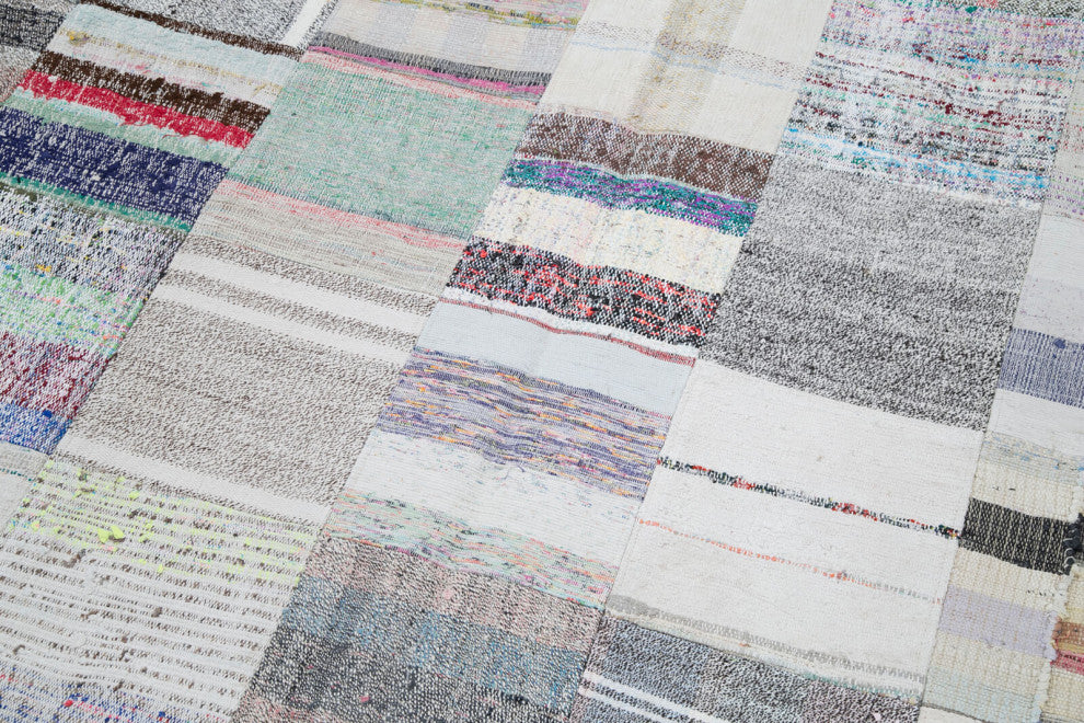 Rug N Carpet - Handmade Oriental 6' 7'' x 9' 9'' Unique Patchwork Kilim Rug