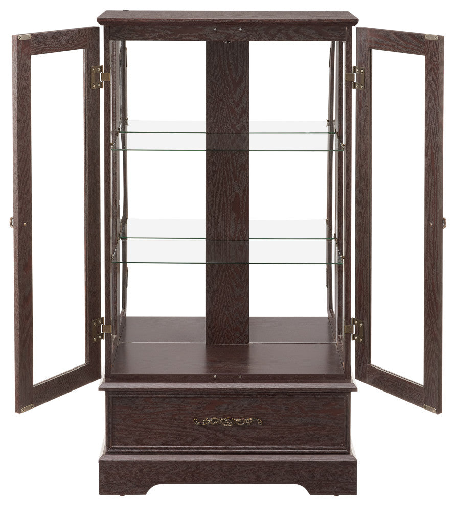 Gewnee Glass Cabinet Lighted Glass Cabinet Curio Display Cabinet