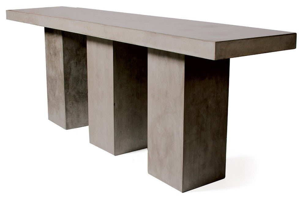 Super Kos Indoor/Outdoor Concrete Bar Table, Slate Gray