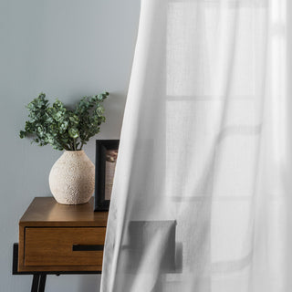 Serenity 80" x 84"  Striped Semi Sheer Grommet Panel Pair, White