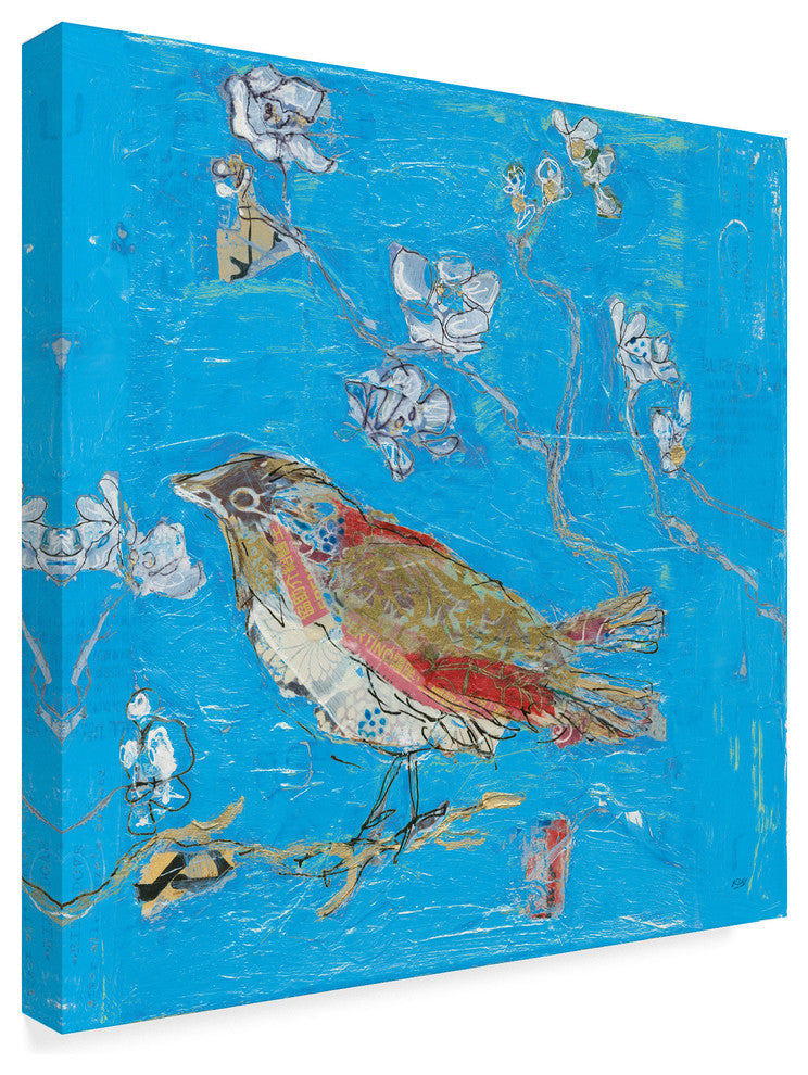 Kellie Day 'Blue Bird' Canvas Art, 35"x35"