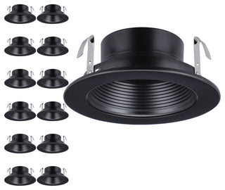 12Pack 4" Recessed Light Baffle Trim, Full Metal