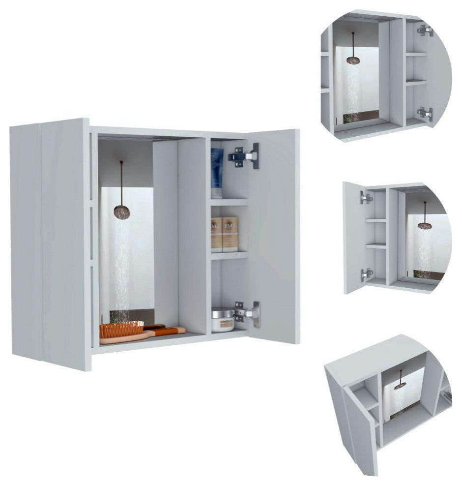 DEPOT E-SHOP Garnet Medicine Cabinet, Mirror, 6 Shelves