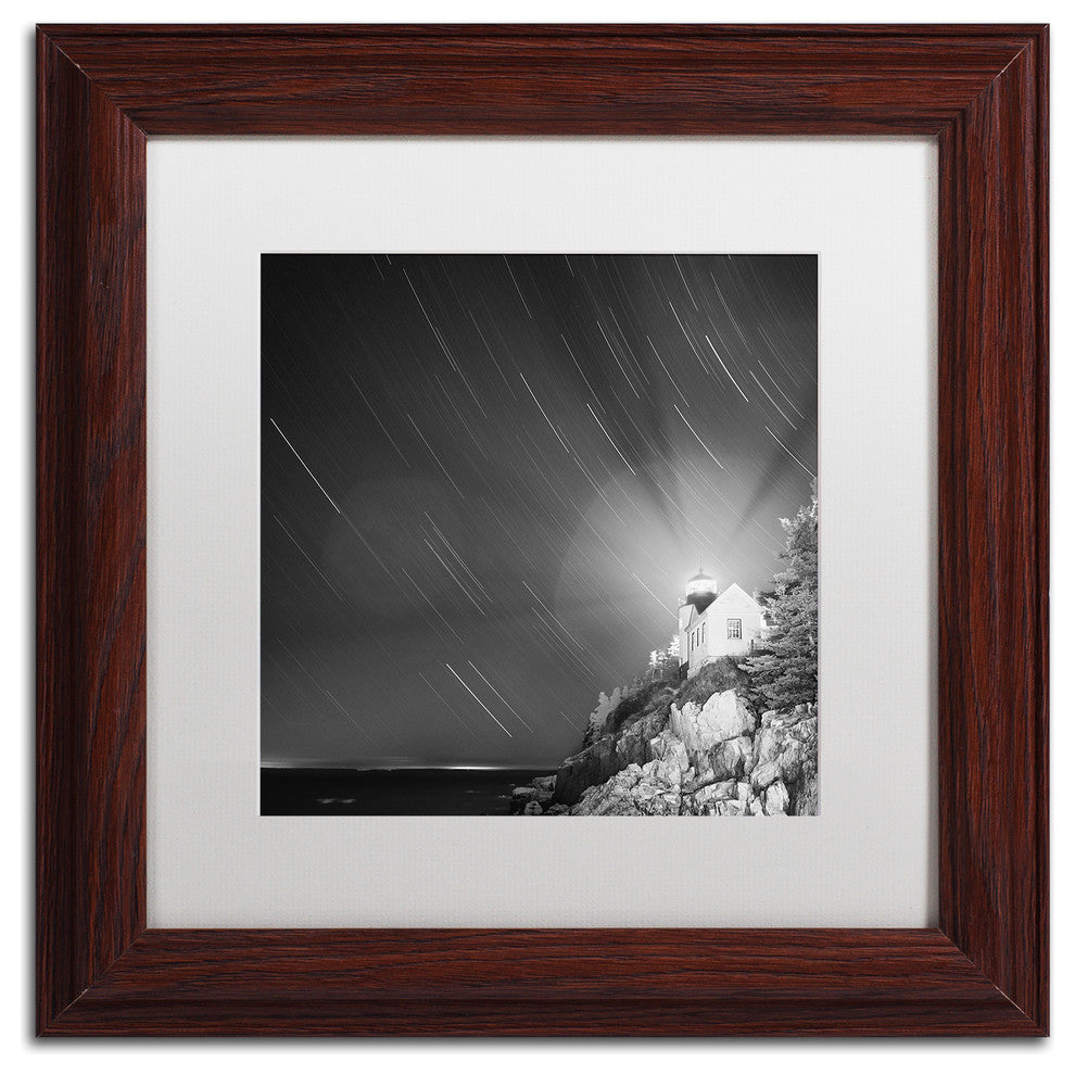 "Bass Harbor Sky" Matted Framed Canvas Art by Moises Levy