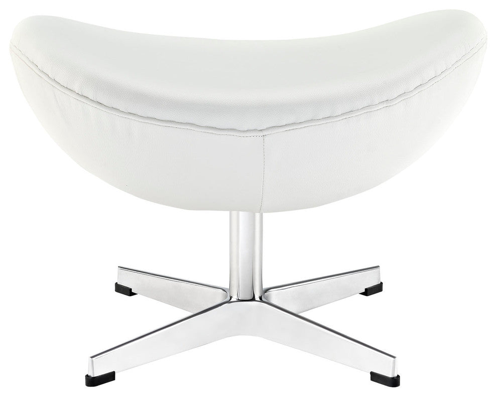 Modern Contemporary Living Room Leather Ottoman White