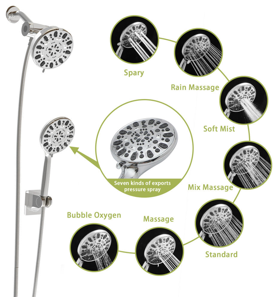 Multi Function Dual Shower Head Shower System With 4.7" Rain Showerhead