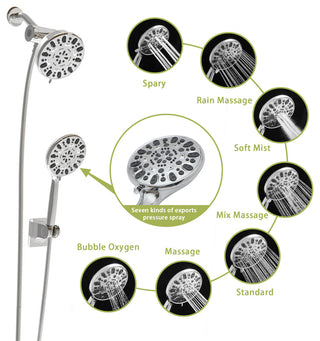 Multi Function Dual Shower Head Shower System With 4.7" Rain Showerhead