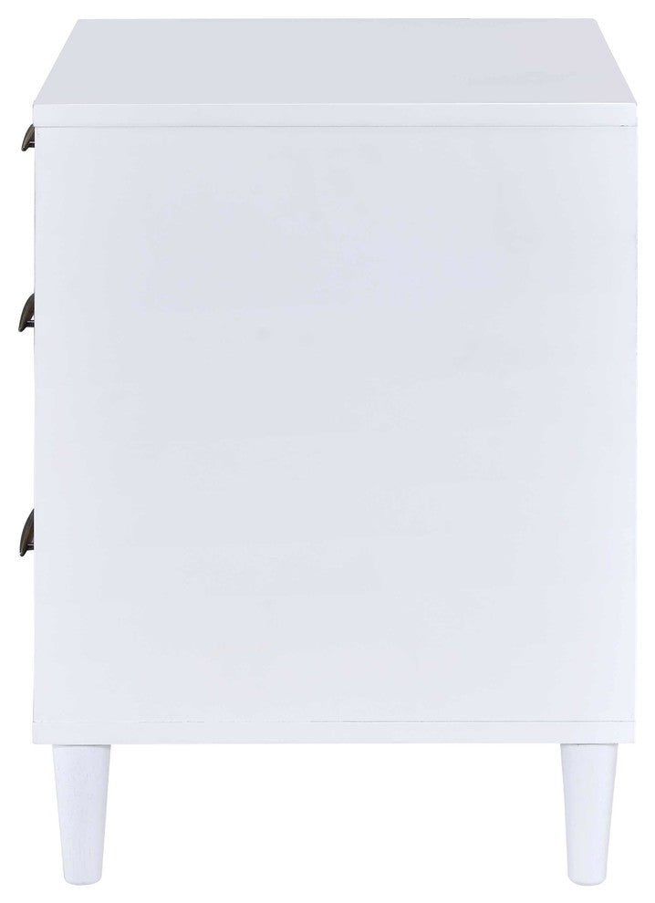 ACME Lurel Nightstand, White and Weathered Oak