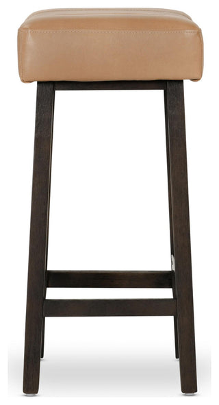 Laurie Backless Counterstool 26", Camel Beige, Dark Brown Legs