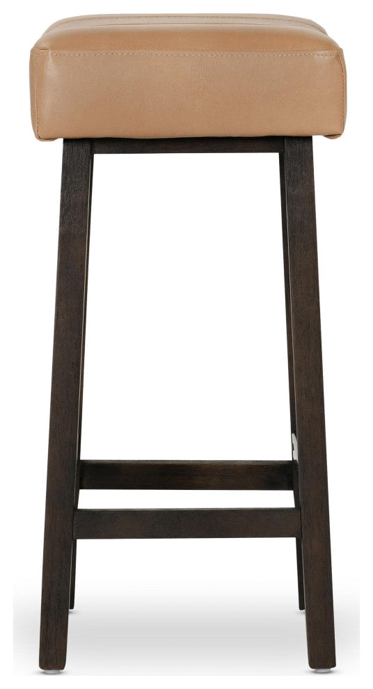 Laurie Backless Counterstool 26", Camel Beige, Dark Brown Legs
