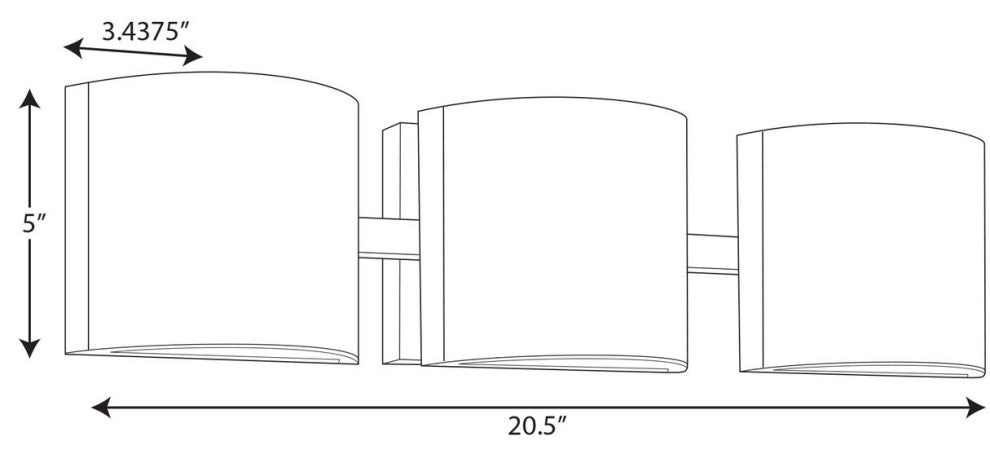 Arch LED Collection Brushed Nickel 3-Light LED Bath