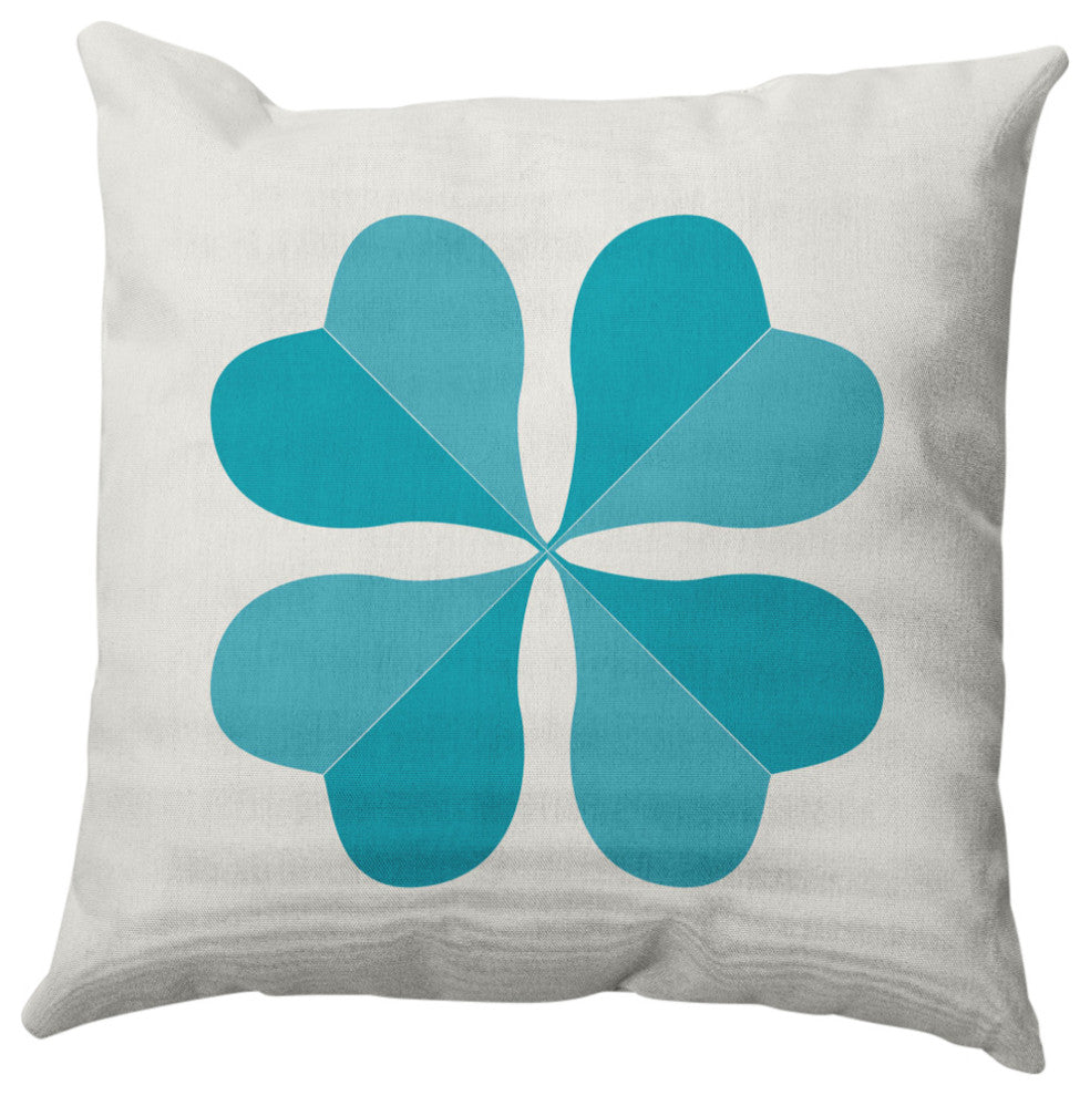 Lucky Clover St. Patrick's Day Indoor/Outdoor Pillow, Explorer Blue, 20x20"