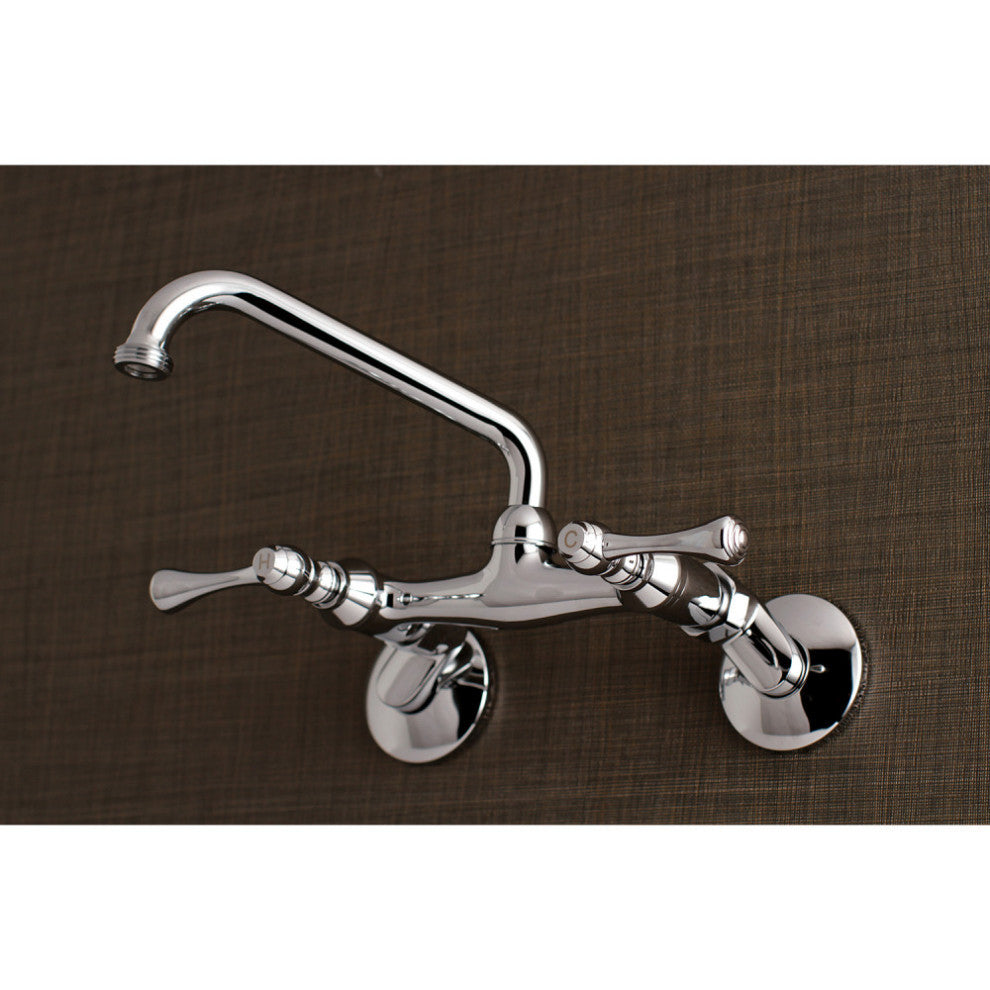 Kingston Brass 2-Handle Wall Mount Laundry Faucet, Polished Chrome