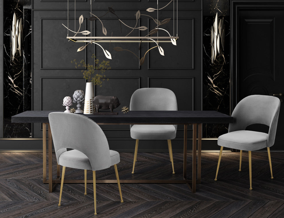 Swell Light Grey Velvet Chair - Grey