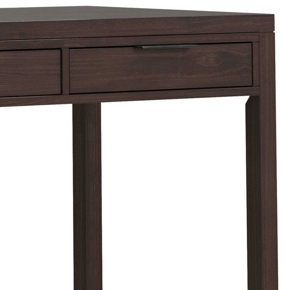 Hollander Solid Wood Wide Desk, Warm Walnut Brown
