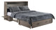 Poppy Cabinet Murphy Bed with Gel Memory Foam Mattress and USB Ports, Brushed Driftwood