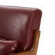 Mid-Century Modern Leatherette Accent Armchair, Set of 2, Burgundy