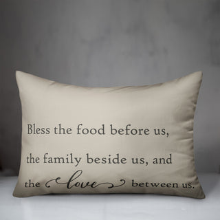 Bless the Food Before Us 14"x20" Spun Poly Pillow
