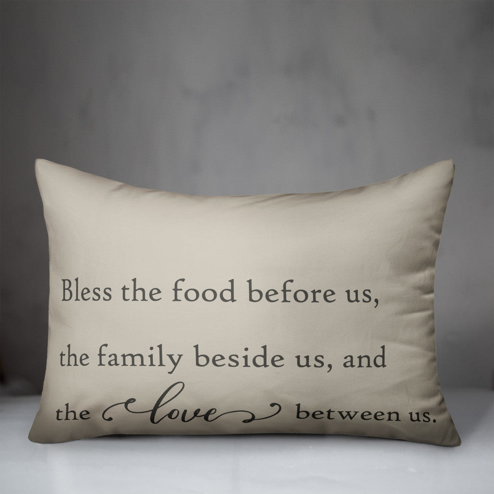 Bless the Food Before Us 14"x20" Spun Poly Pillow