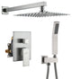 Wall-Mounted 10in Shower System with Handheld, Brushed Nickel