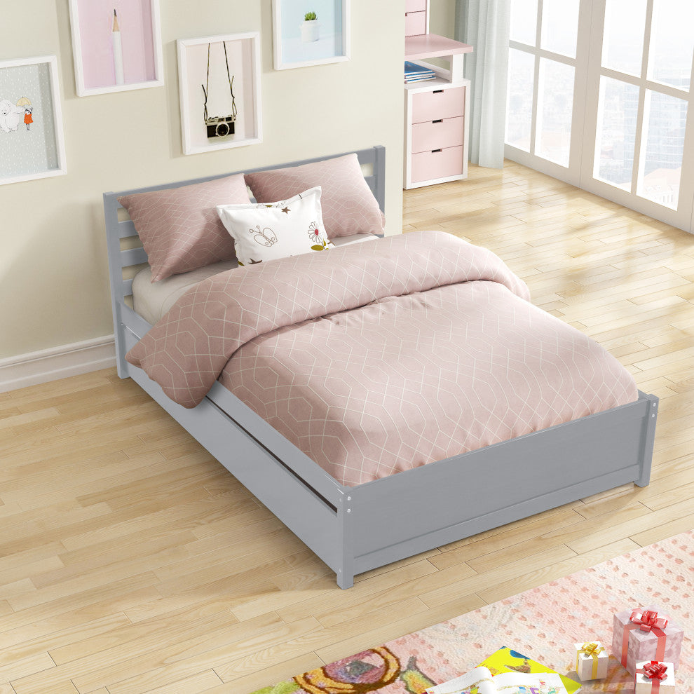 Gewnee Full Size Wood Platform Bed Frame