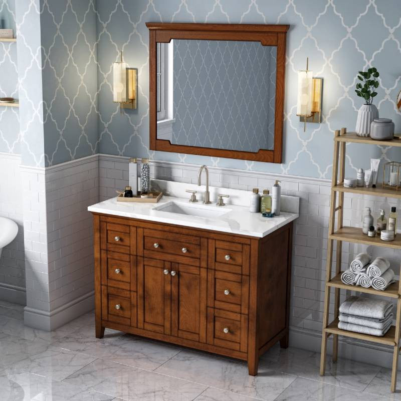 Chatham Traditional 48" Chocolate Single Undermount Sink Vanity With Quartz Top