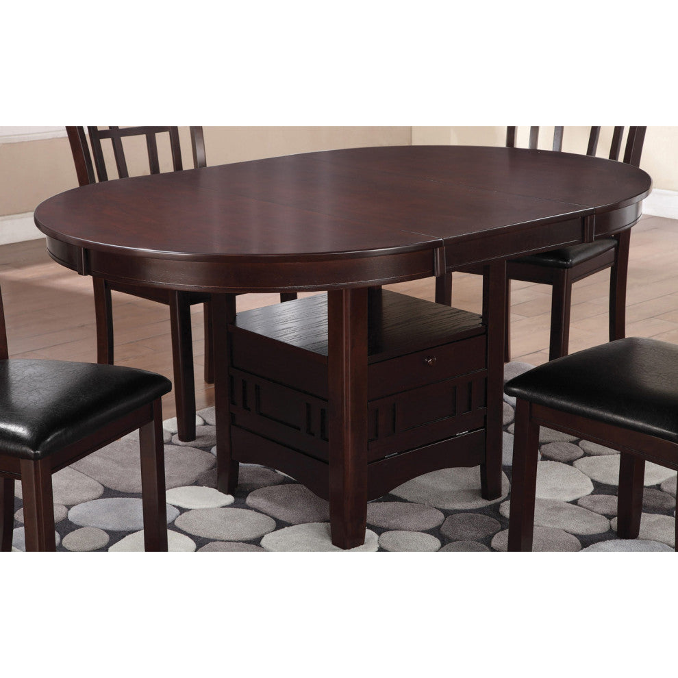 Wood Dining Table with Storage, Espresso