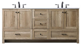 Elegant Lighting Soma 72"L Double Vanity Sink, Natural Oak