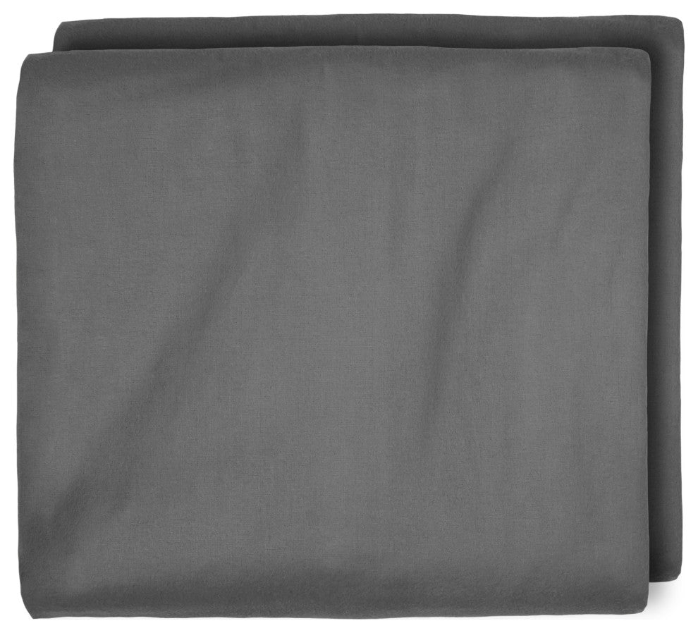 Bare Home Flannel Fitted Bottom Sheet, Gray, Queen, Set of 2