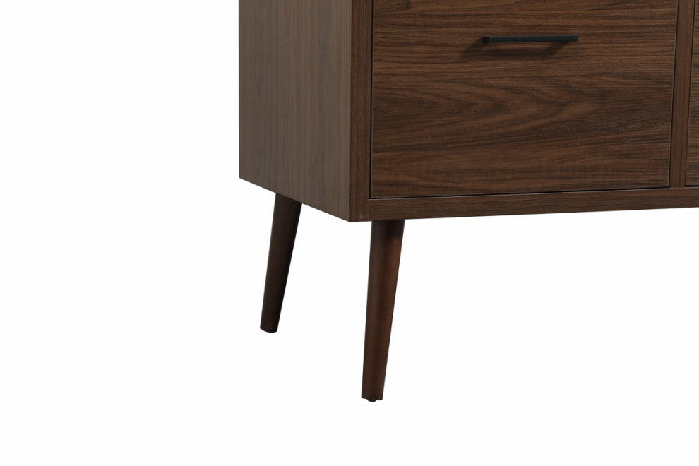 Bella 42" Midcentury Modern Walnut-Light Bathroom Vanity