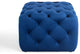 Tufted Accent Chair Ottoman, Square, Velvet, Blue Navy, Modern, Lounge