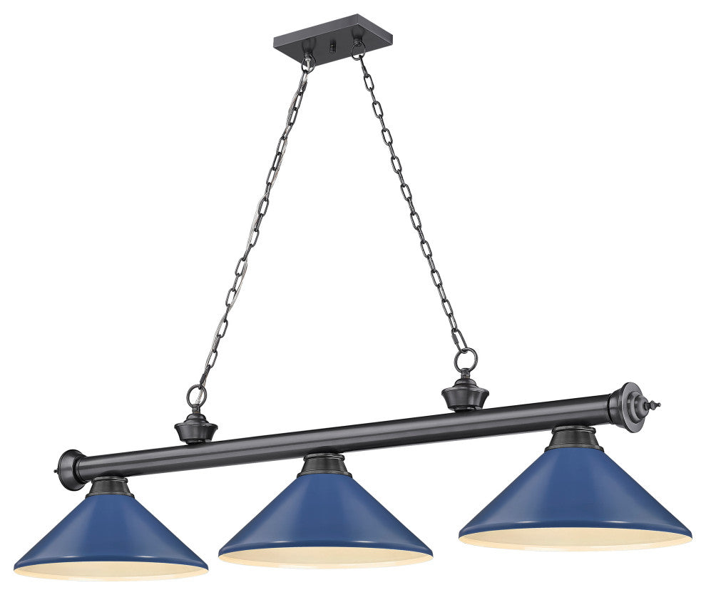 Zlite 2306-3BP-MNB 3-Light Billiard, Navy Blue